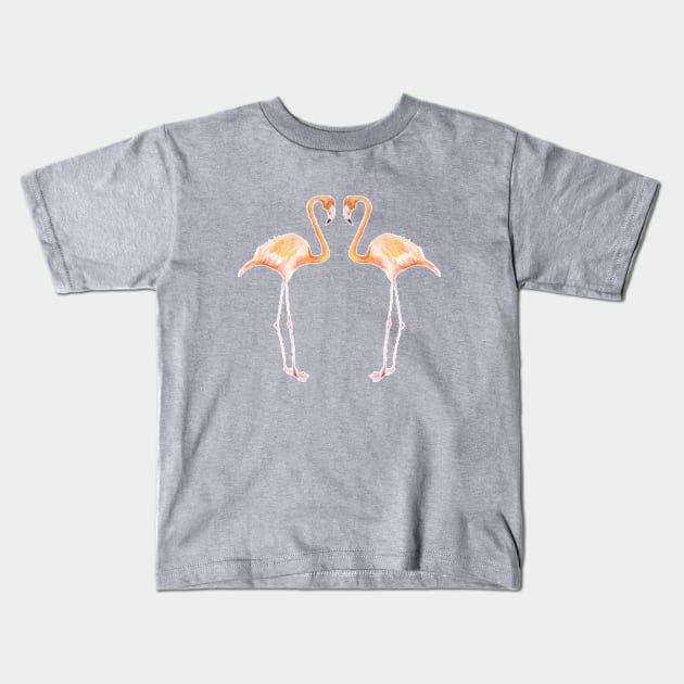 Flamingo Friends Kids T-Shirt by wanderinglaur